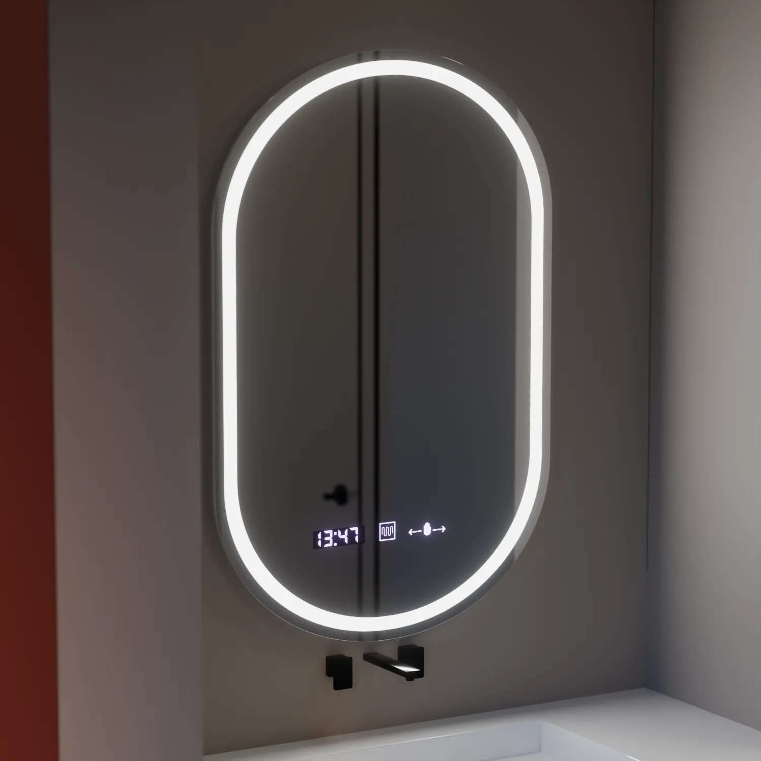 Oglinda LED ovala Alessandro Design Marcello 50x80cm antiaburire