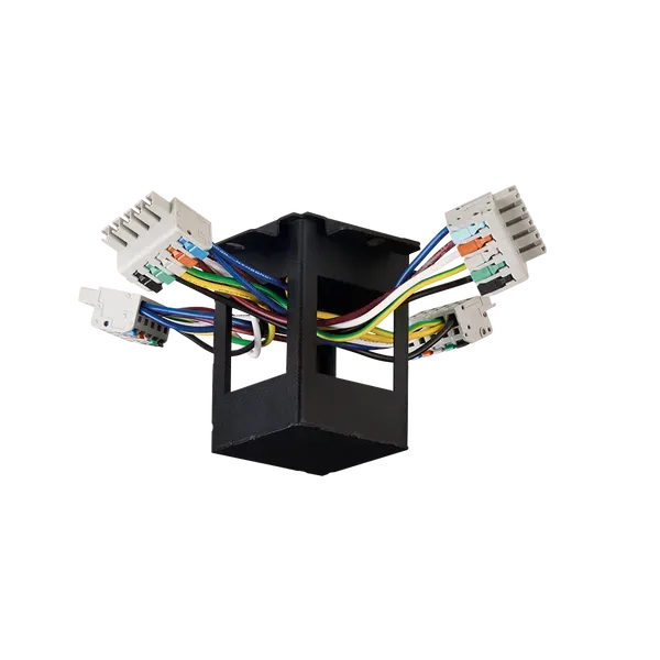 Aurora cutie conexiuni X neagra conector profile