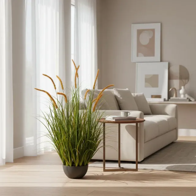 Alessandro Design Cattail planta artificiala verde 90cm 13 fire