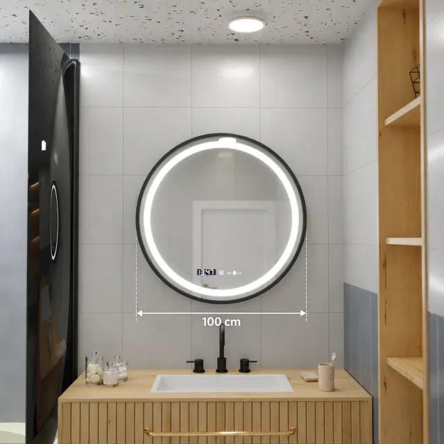 Alessandro Design Celeste Marcello oglindă LED 80cm neagră