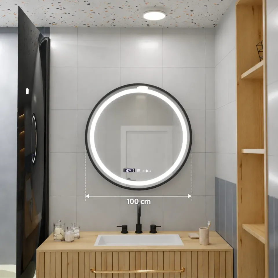 Alessandro Design Celeste Marcello oglindă LED 80cm neagră