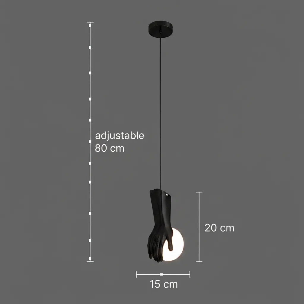 Alessandro Design RUKI lustră sticlă neagră G9