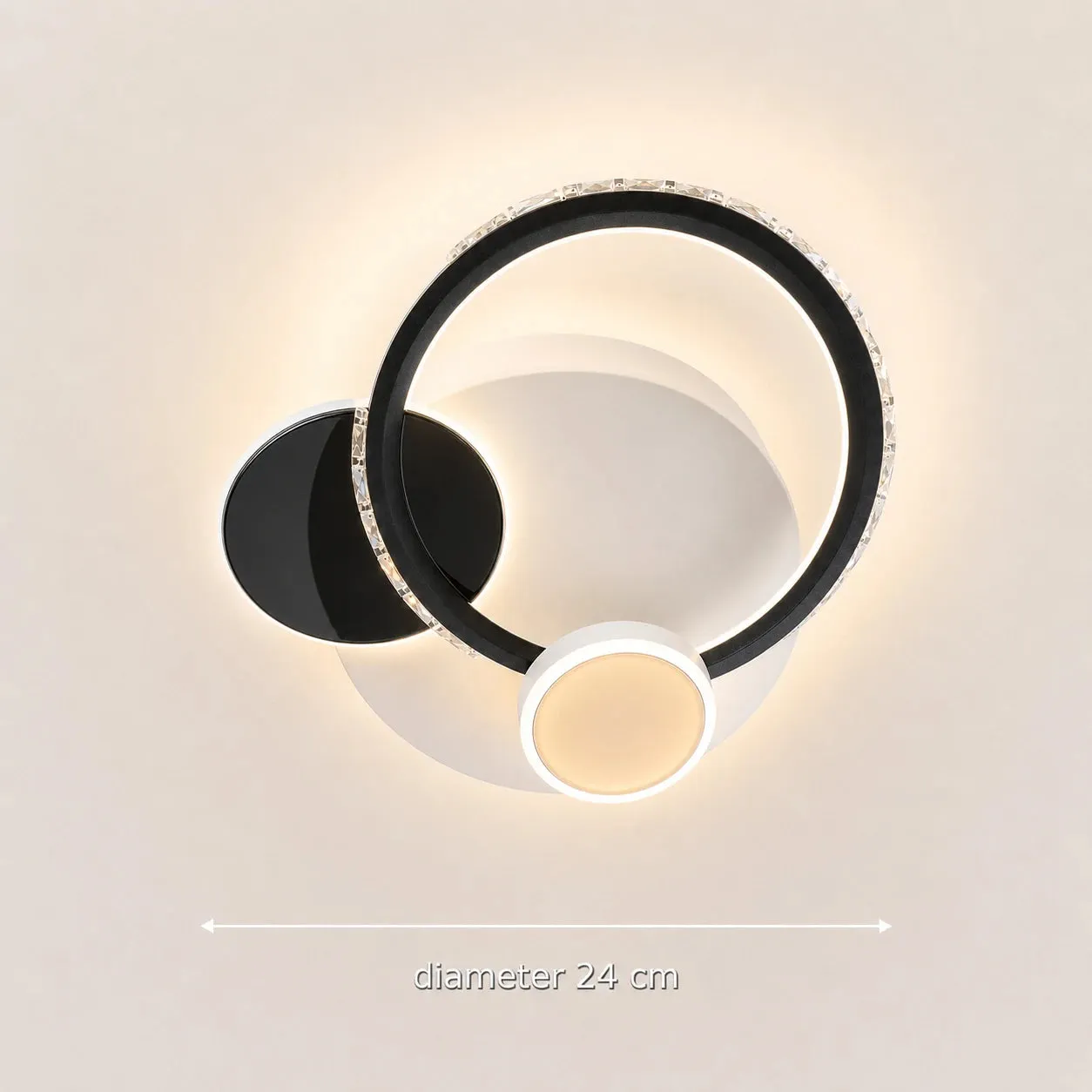 Alessandro Design PRISMIQ lustra LED 45W neagra 3 cercuri