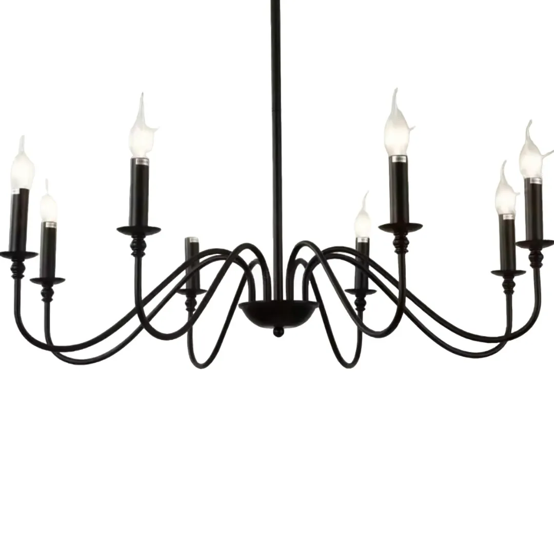 Alessandro Design Avant lustra 8xE14 neagra 92cm metal