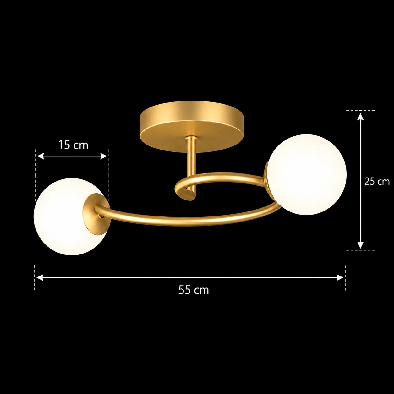 Alessandro Design Orbit lustra 2xE27 aurie 55cm