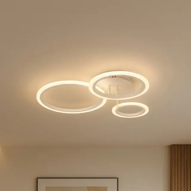 Alessandro Design BETTY 40W lustra LED alba 3 cercuri