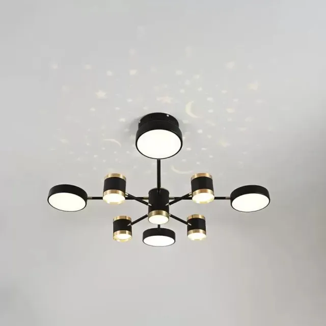 Alessandro Design Nova 87W lustra LED neagra 8 elemente dimabila