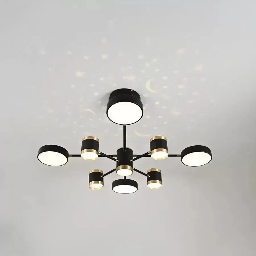 Alessandro Design Nova 87W lustra LED neagra 8 elemente dimabila