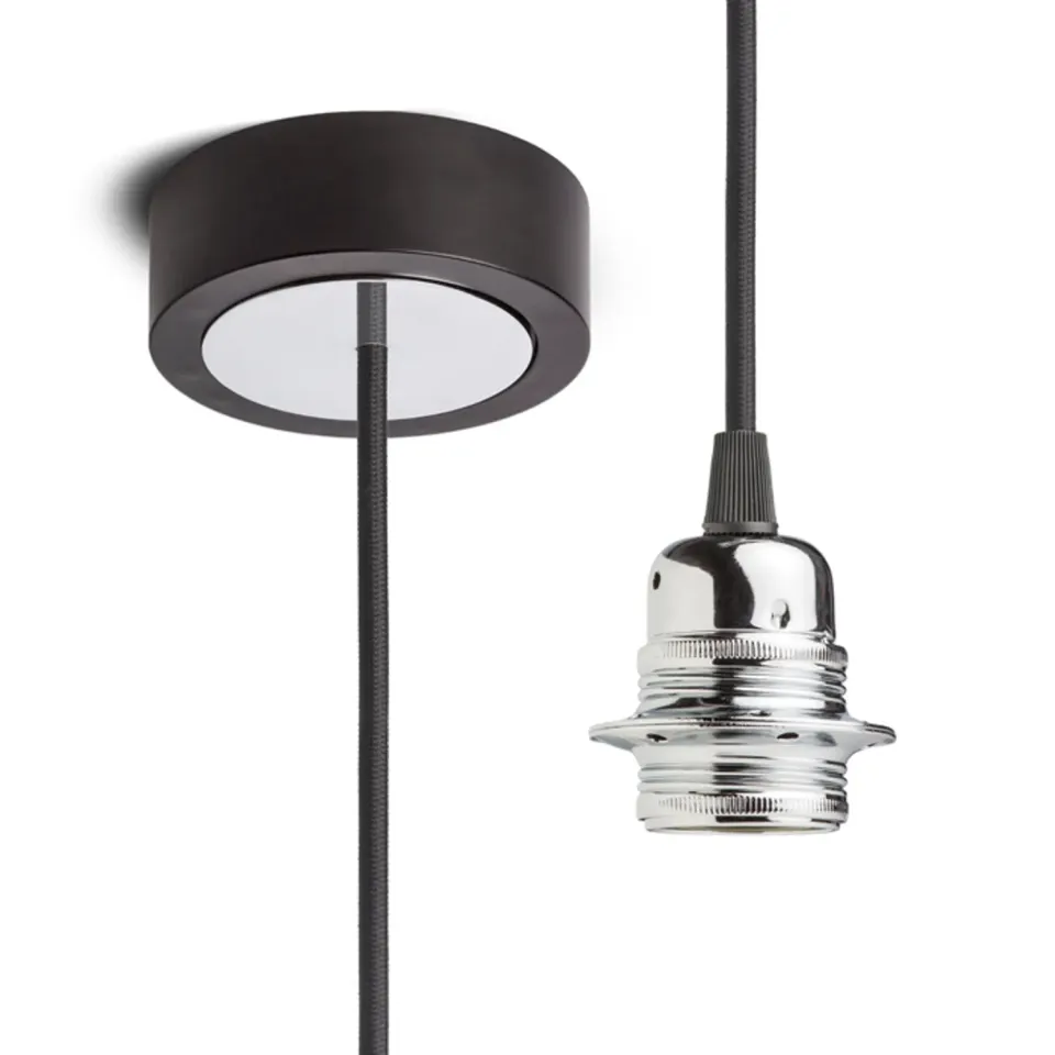 Rendl Light Studio Hex pendul negru E27 cu cablu textil