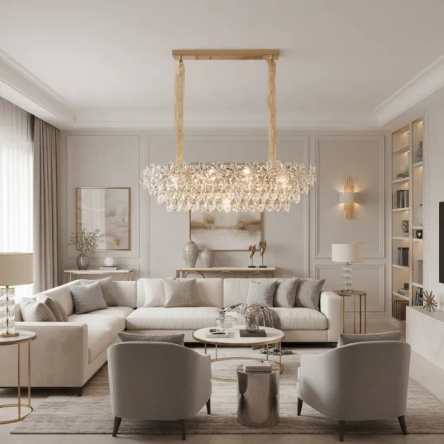 Alessandro Design Regalis candelabru cristal 11xE14 80cm auriu