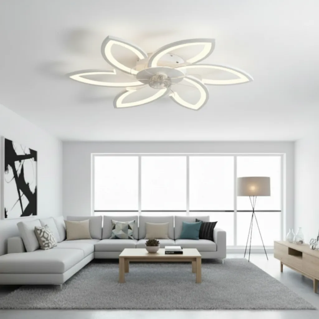 Alessandro Design Anemo lustra LED ventilator alba 36W 76,5cm