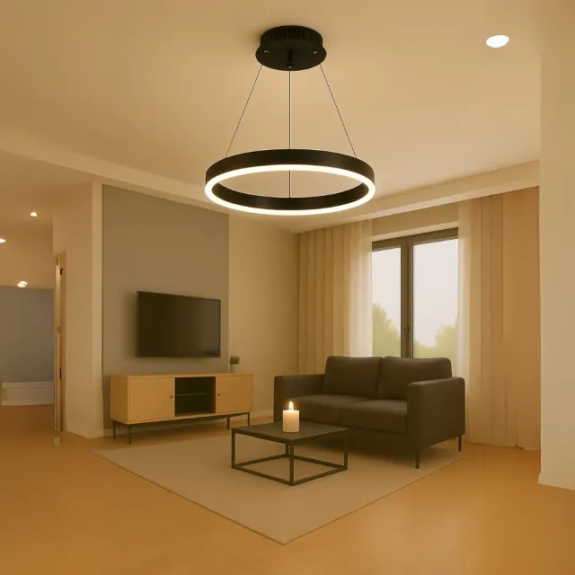 Alessandro Design ANINA lustra LED 34W neagra rotunda