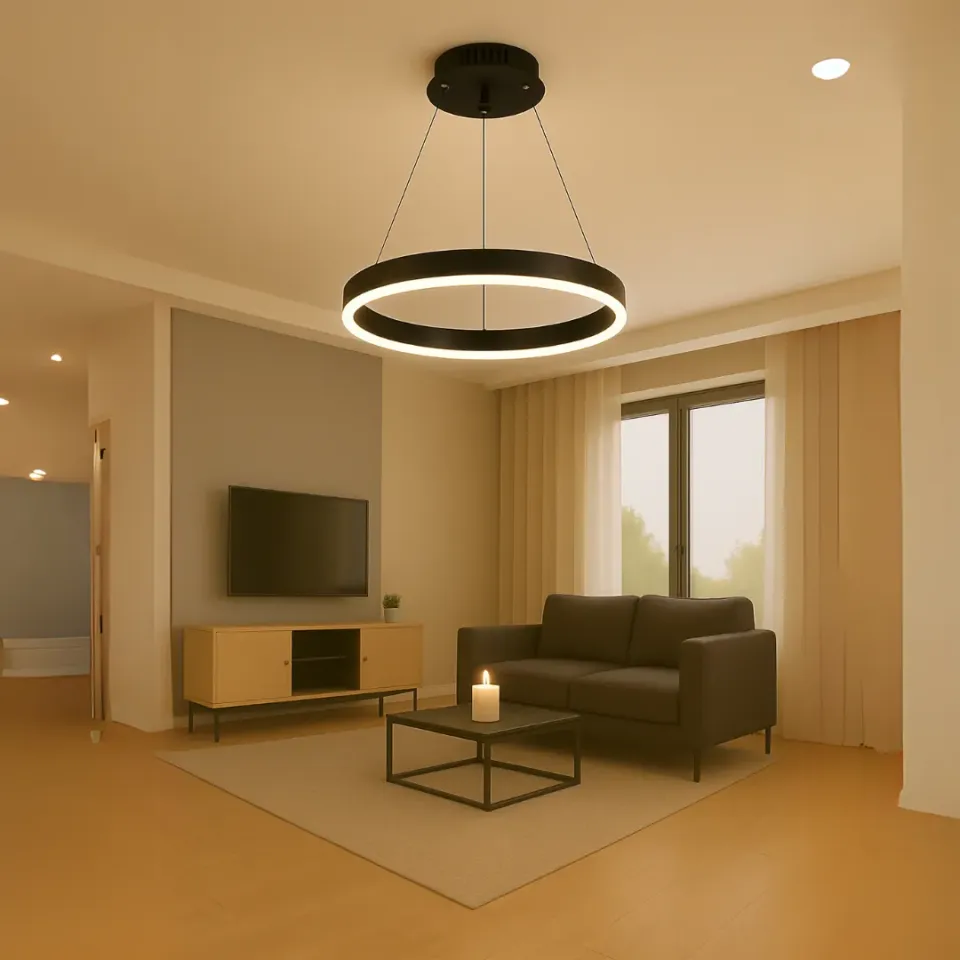 Alessandro Design ANINA lustra LED 34W neagra rotunda