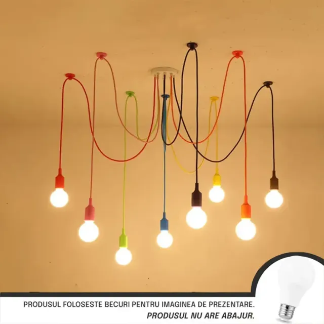 Alessandro Design Kappa lustra multicolora 8xE27 fier
