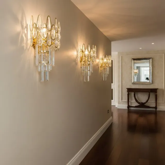 Alessandro Design ALHAMBRA Aplica Cristal 2xE14 Aurie