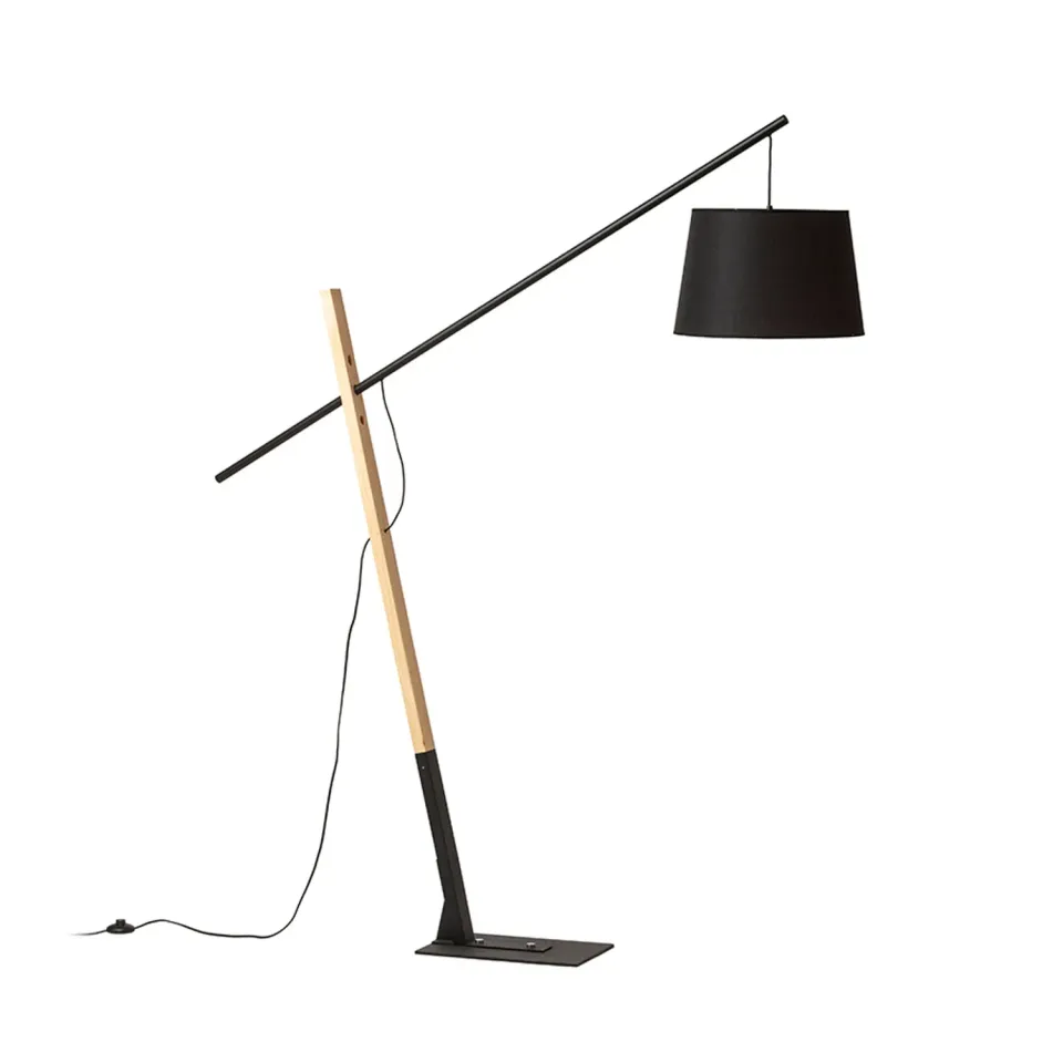 Rendl Dante lampadar negru-lemn textil