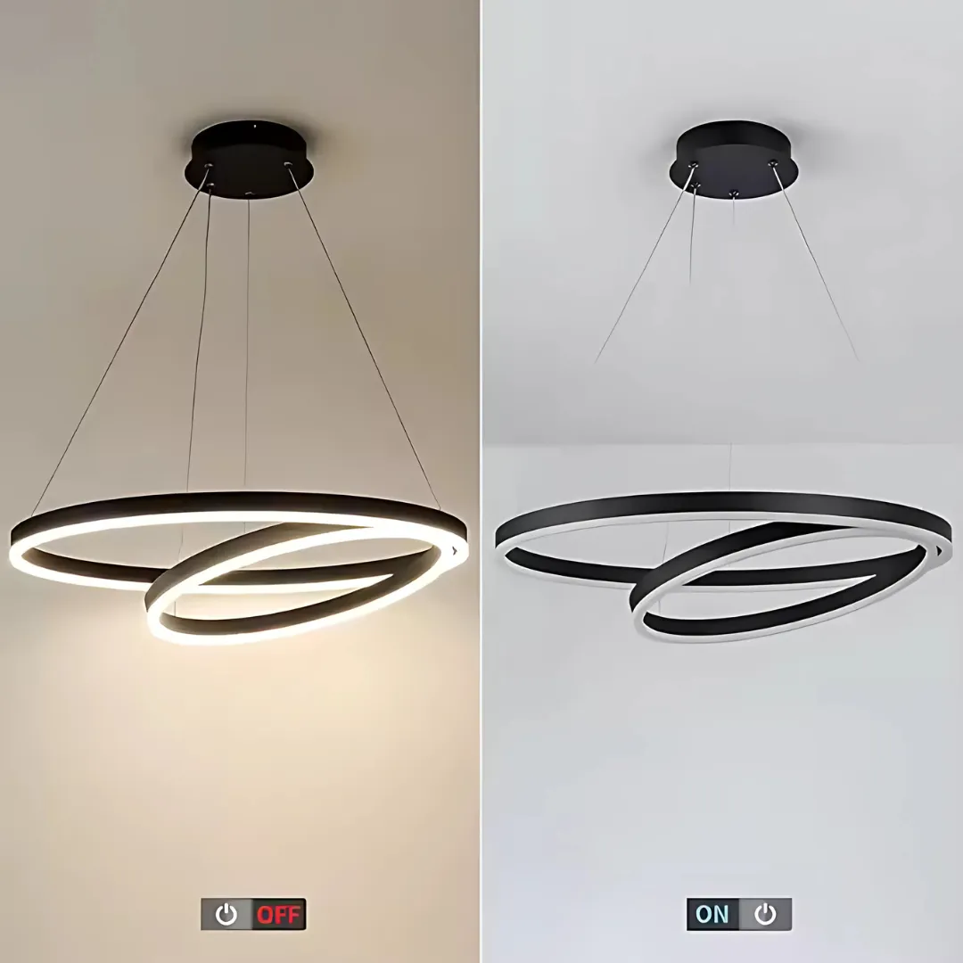 Alessandro Design PAGANO lustra LED neagra 2 cercuri 47W