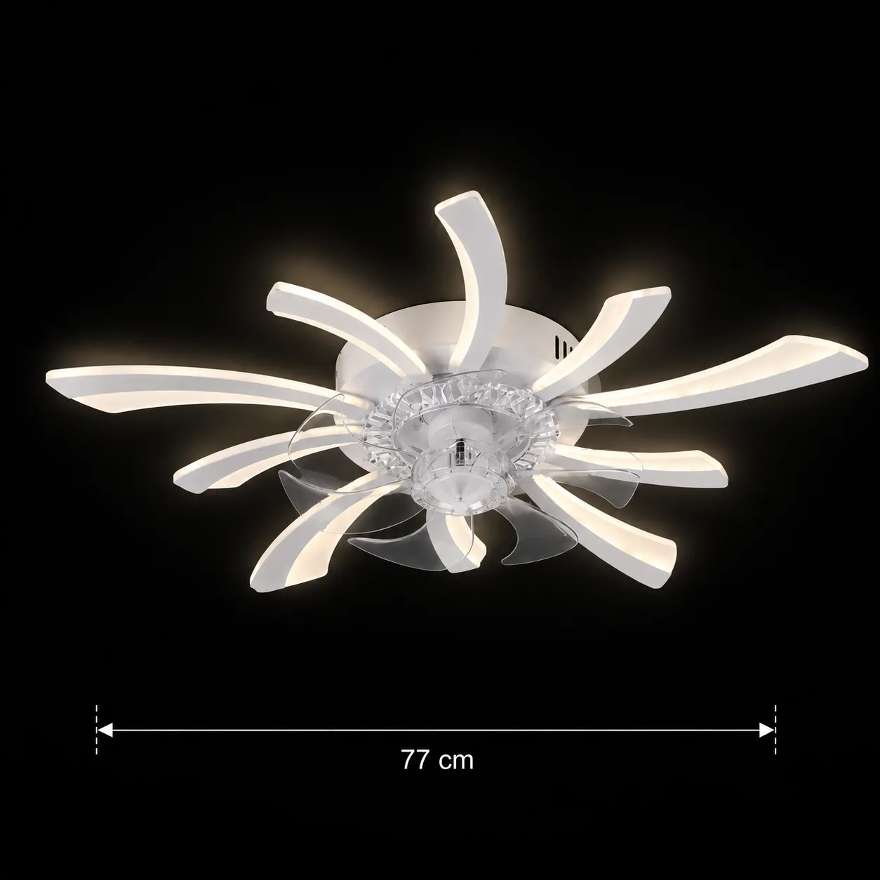 Alessandro Design Virtula lustra LED ventilator alba D77cm 29W