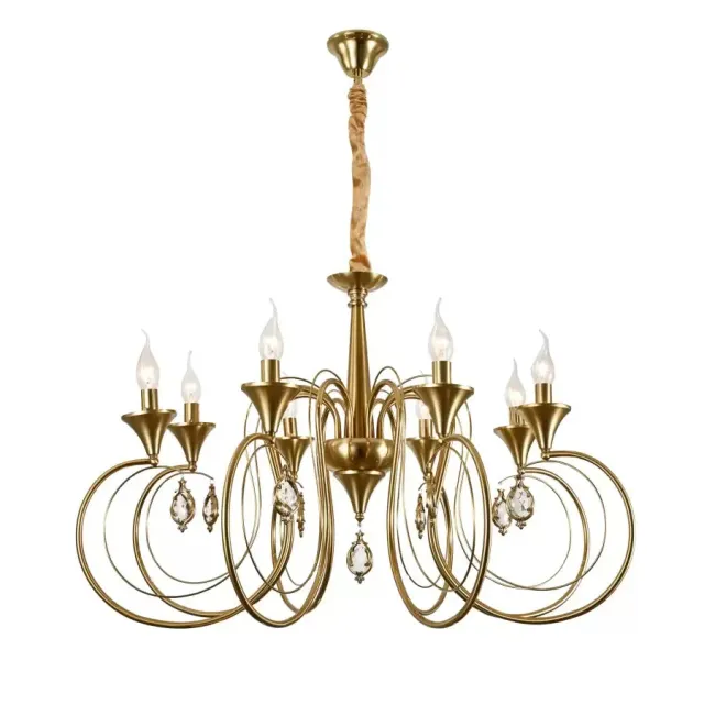 Alessandro Design Frederick candelabru cristal auriu 8xE14 52cm