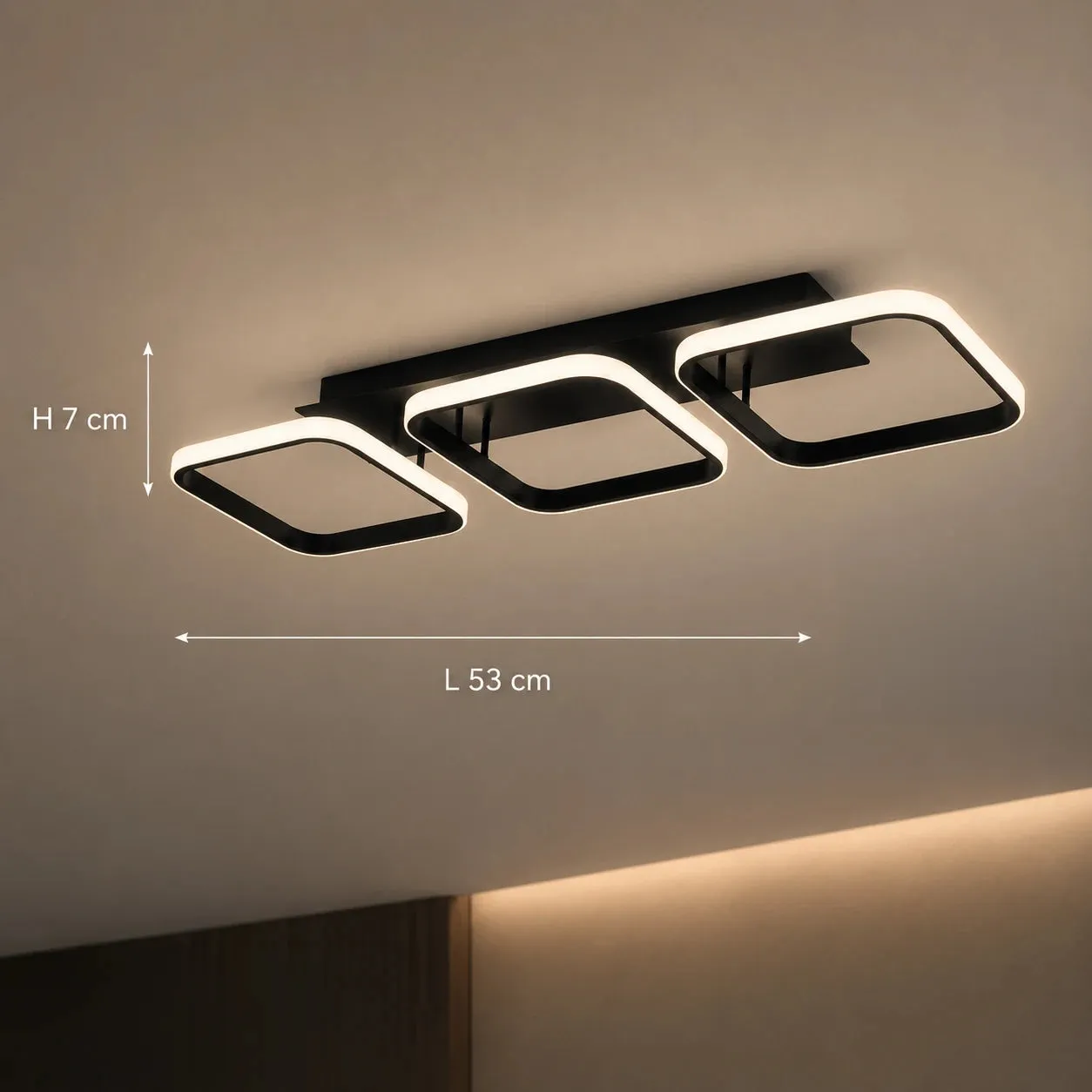 Alessandro Design VERTEX 34W candelabru LED negru 3 patrate
