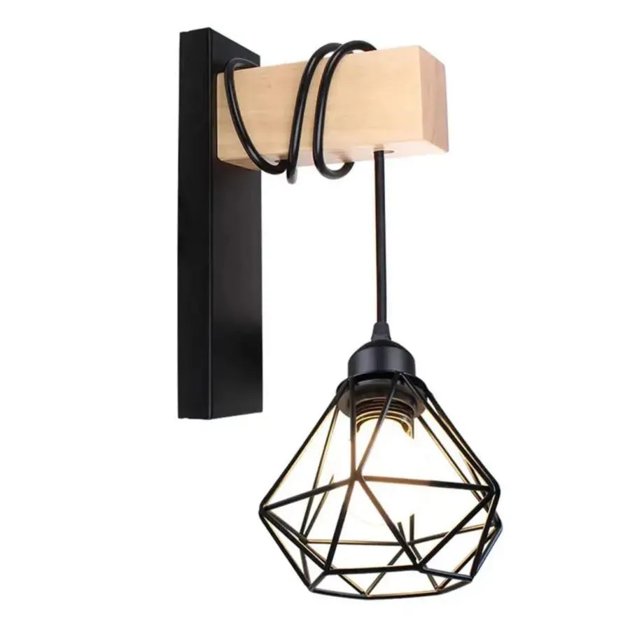 Alessandro Design Audrey Aplică Perete E27 Negru-Maro Metal
