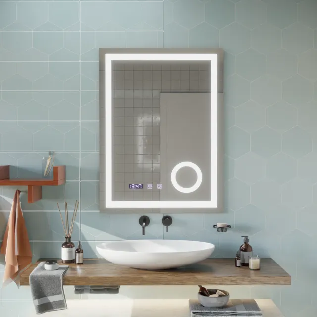 Alessandro Design NIVERA oglinda LED 60x80cm ceas dezaburire