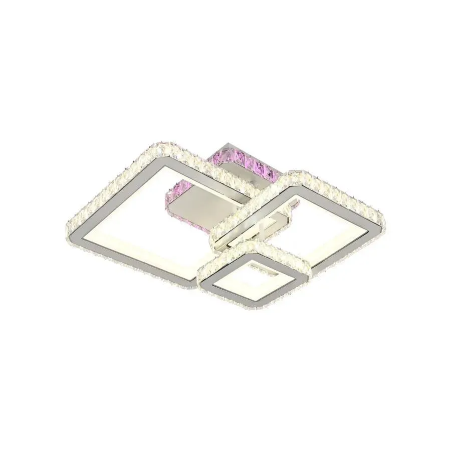 Alessandro Design BLAKELY RGB 166W lustra LED cristal 3 patrate