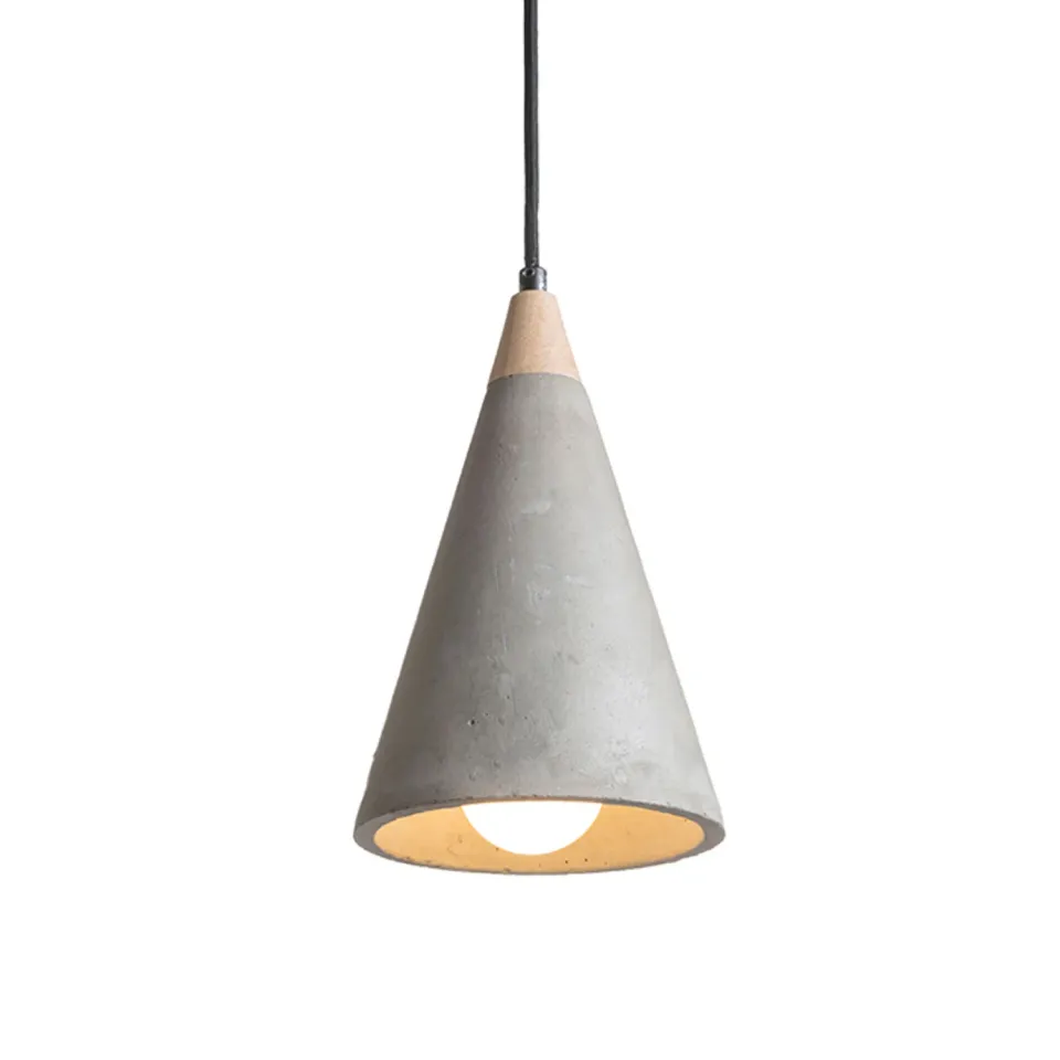 Rendl Heidi pendul beton lemn E27 conic suspendat
