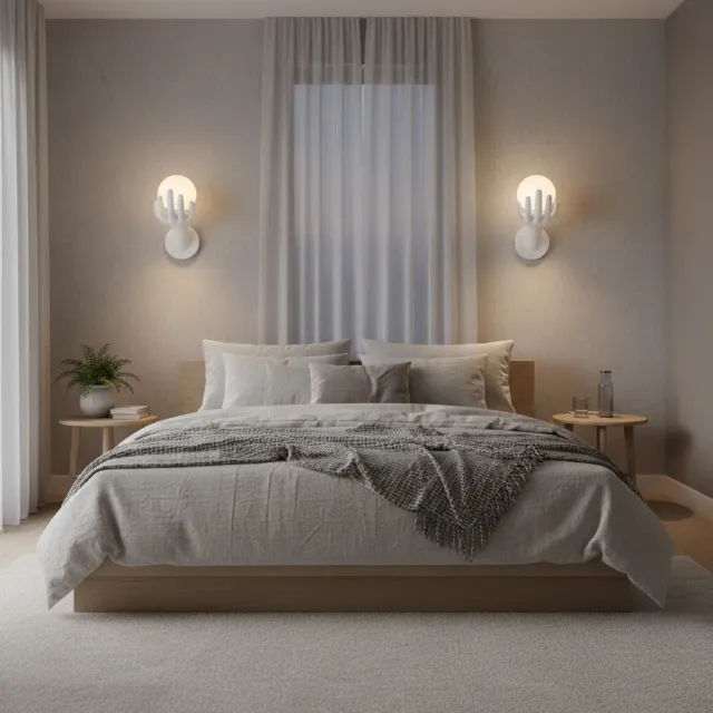 Alessandro Design Mano aplica perete E27 15x30cm alba