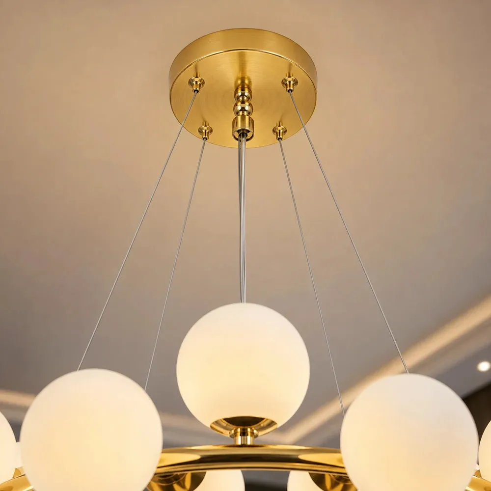 Alessandro Design Loft Chamber candelabru 25x G9 alb-auriu