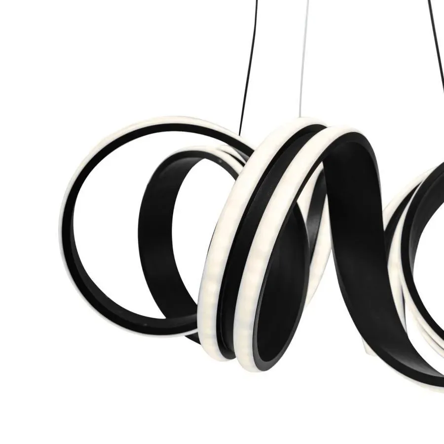 Alessandro Design Infinity Twist lustră LED 180W neagră dimabilă