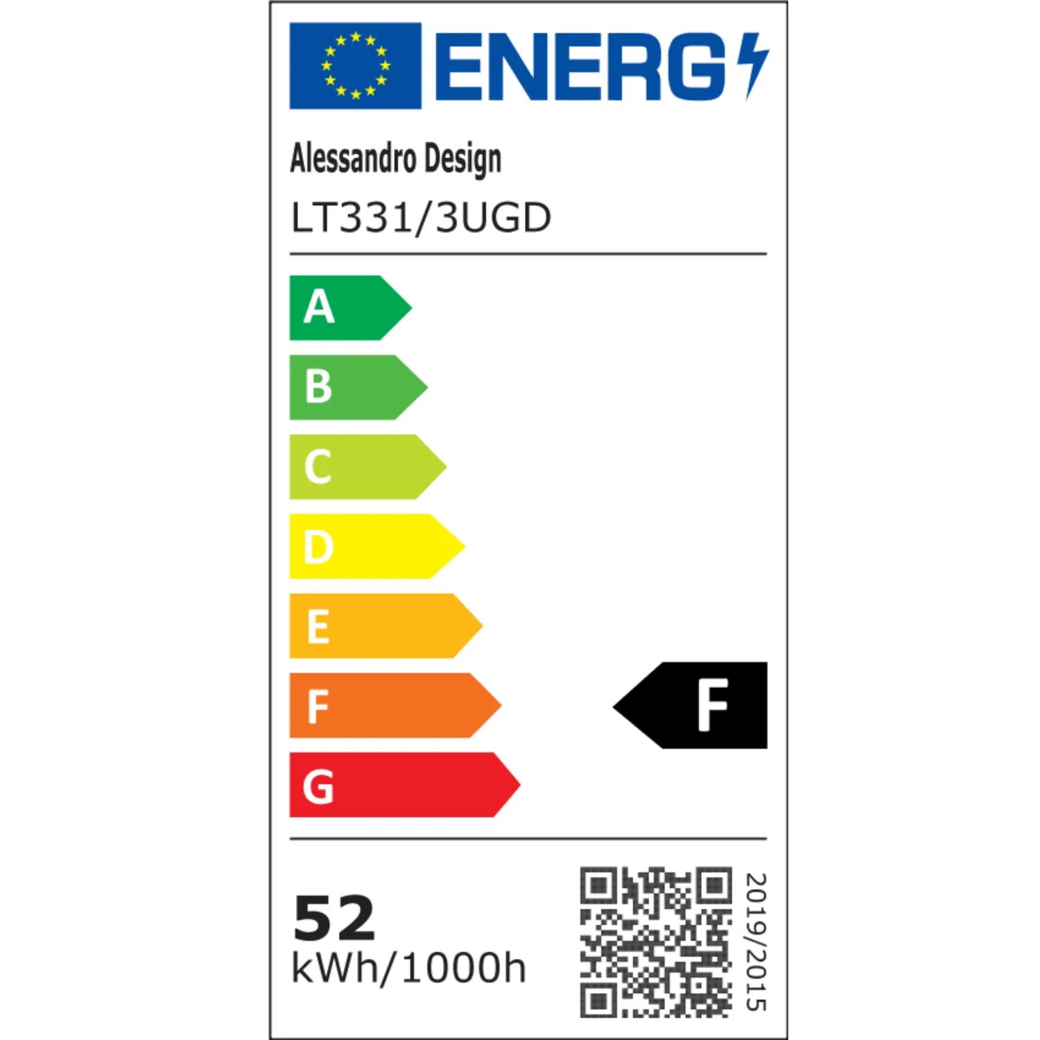 Alessandro Design Rimini lustra LED 52W aurie 3 cercuri