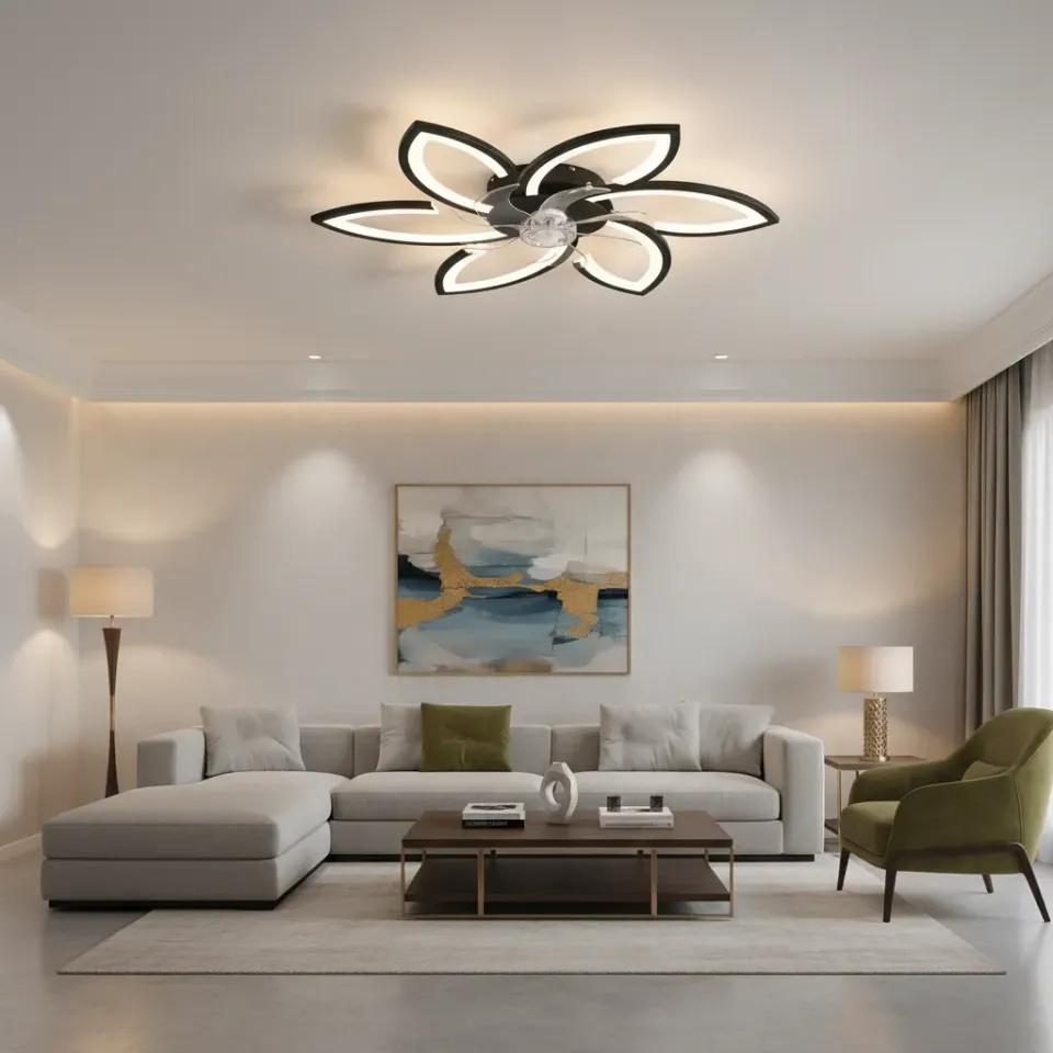 Alessandro Design Anemo lustra LED ventilator 36W neagra D76,5