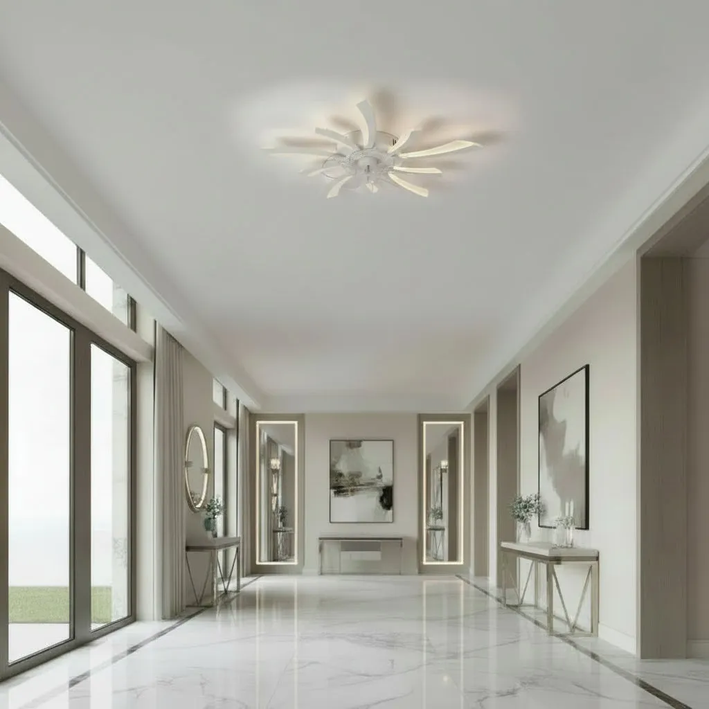 Alessandro Design Virtula lustra LED ventilator alba D77cm 29W