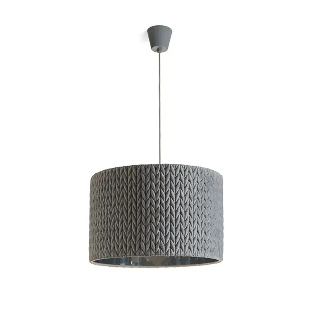 rendl light studio AINO pendul gri crom cu abajur tricotat
