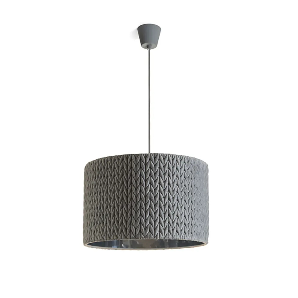 rendl light studio AINO pendul gri crom cu abajur tricotat