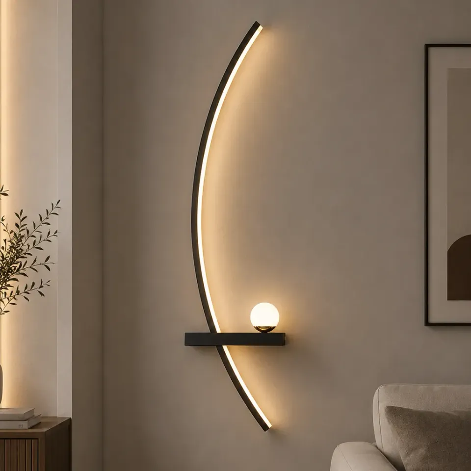 Alessandro Design Gdansk aplica perete LED 20W neagra 57x20cm