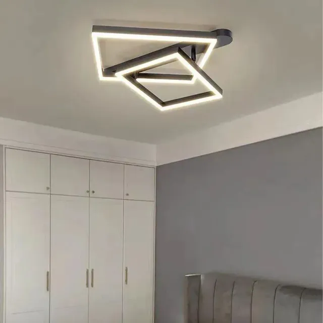Alessandro Design Papini 112W lustra LED 2 patrate neagra