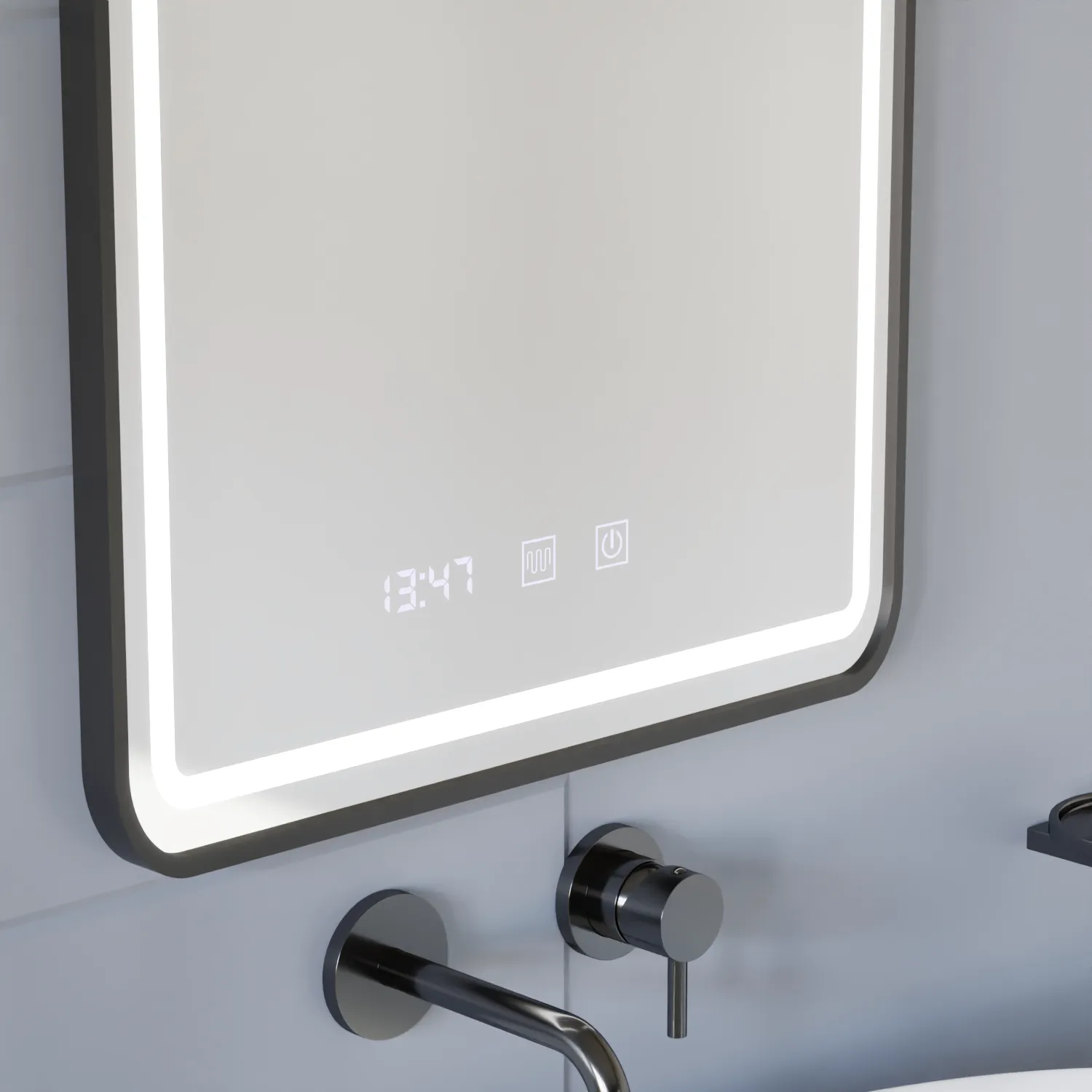 Alessandro Design Lucida oglinda LED 60x80 touch neagra