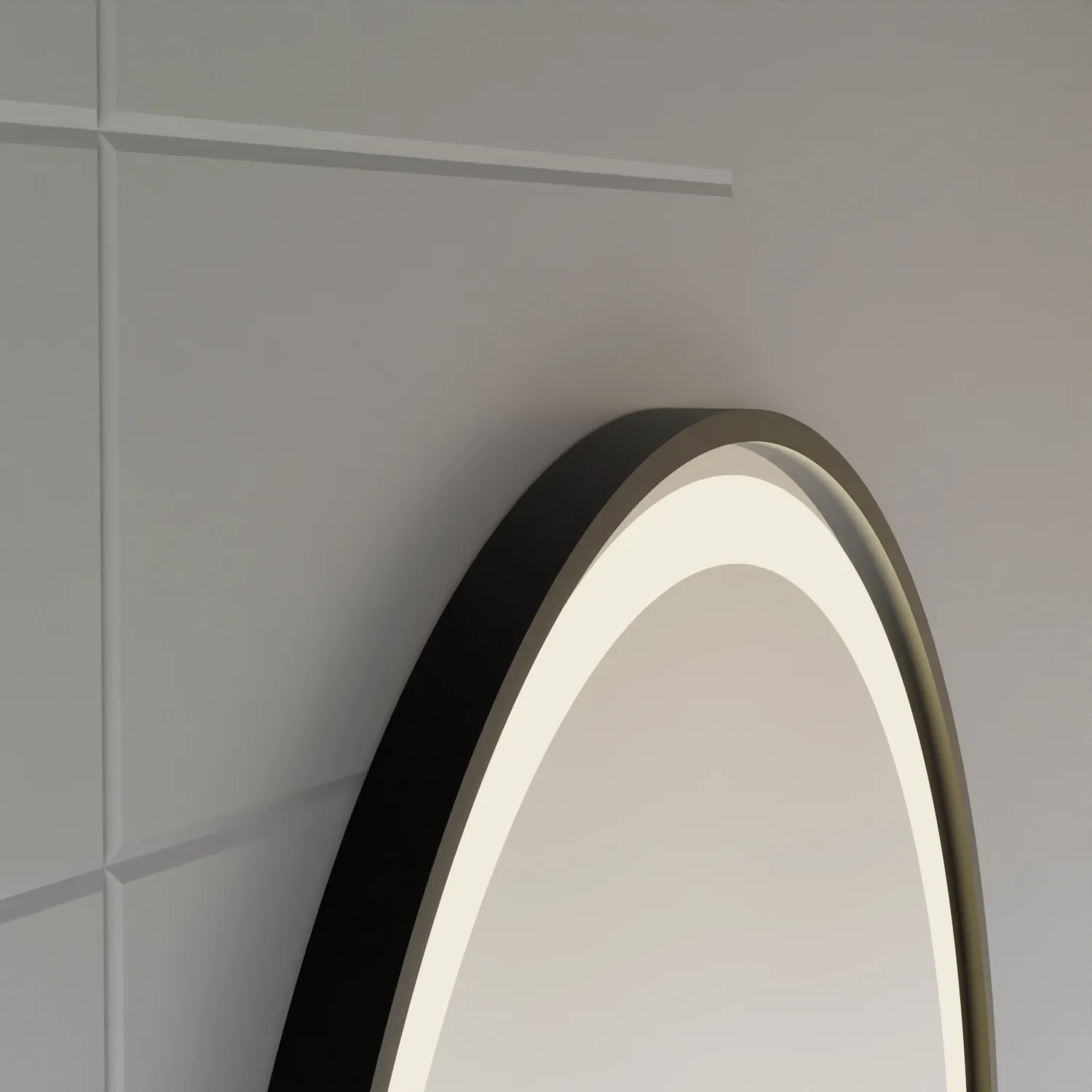 Alessandro Design Novara oglinda LED 50 cm neagra dezaburire