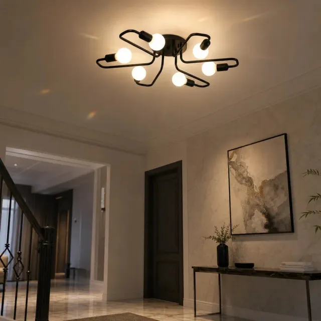 Alessandro Design MODERNIST Hexa 6 lustră 6xE27 neagră