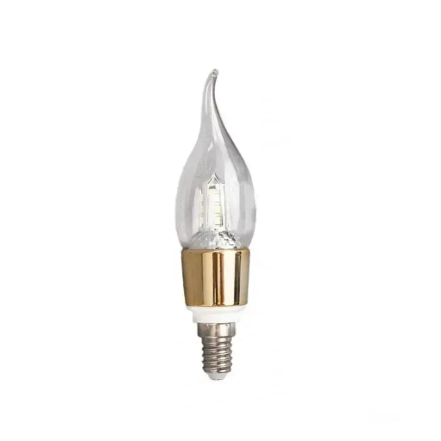 Alessandro Design bec LED E14 lumanare 9W lumina rece auriu