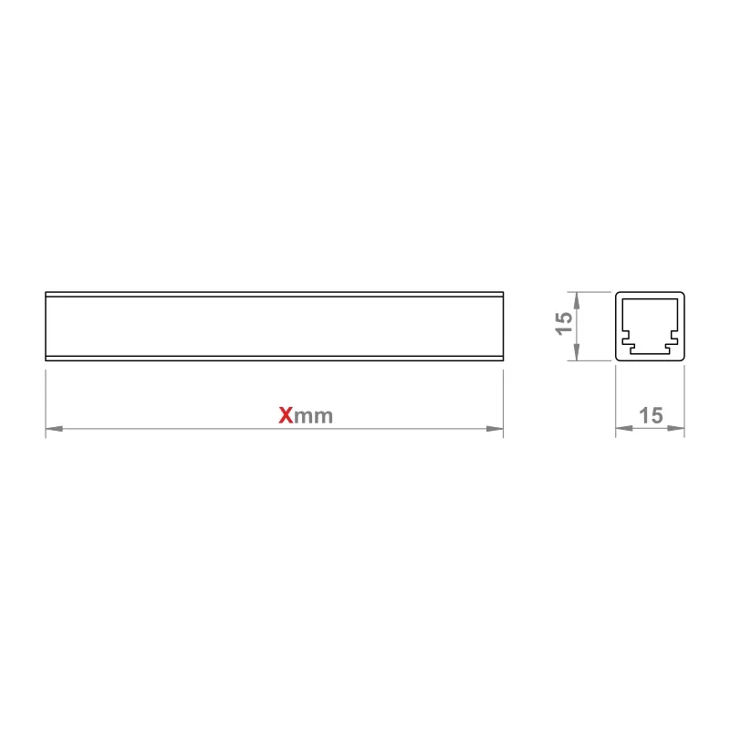 Furnika profil LED aluminiu 15x15 suprafață