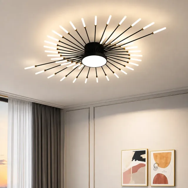 Alessandro Design DASHOGUZ lustra LED 105cm negru auriu
