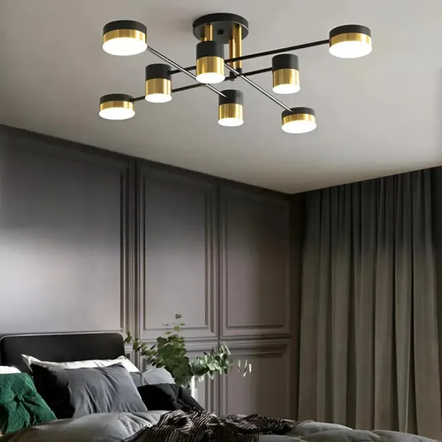 Alessandro Design Jayson 57W lustra LED telecomanda negru-auriu
