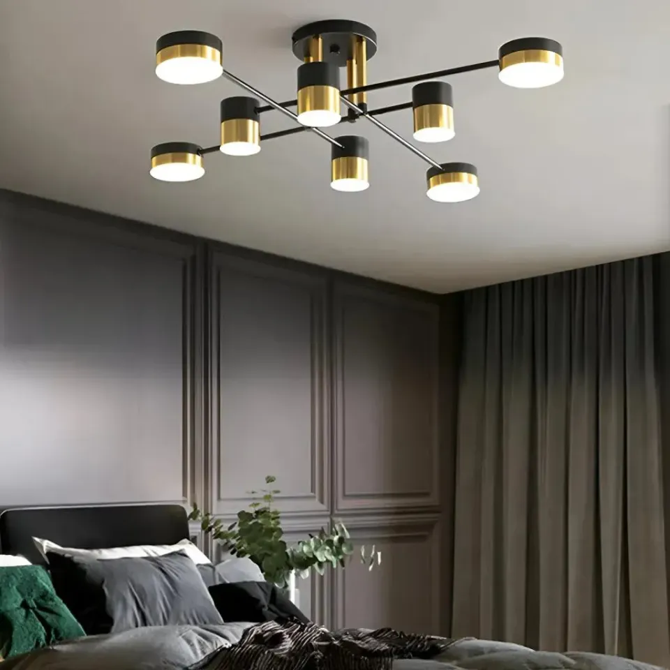 Alessandro Design Jayson 57W lustra LED telecomanda negru-auriu