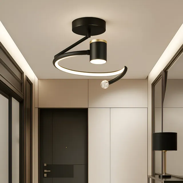 Alessandro Design lustra LED 24W neagra 30x25cm 3 culori