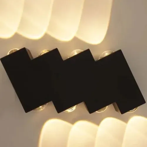 AX232 aplica exterior LED 8W neagra 3000K 8 surse