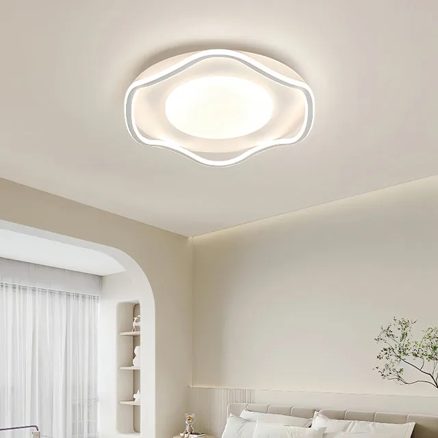 Alessandro Design Moderno 77W lustra LED alba 2 cercuri dimabila