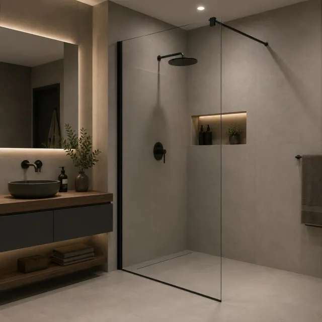 Alessandro Design paravan dus walk-in 90x195cm negru